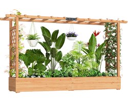 Outsunny Multifunctioneel Tuinbed - Vurenhout - 200x44x113,5cm - Natuurlijk Hout