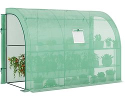 Outsunny - Muurkas - Kunststof - Staal - 300L x 150B x 213H cm - Groen