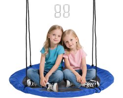 Outsunny Nestschommel rond weerbestendig - Tuinschommel schommelnest voor boom of rek - Blauw