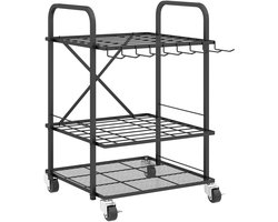 Outsunny-Opbergrek voor tuingereedschap-Metaal-57x48x70cm-Zwart