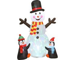 Outsunny - Opblaasbare sneeuwpop - Polyester - 129x85x180cm - Wit