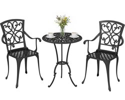 Outsunny Outdoor Bistro Set-Gegoten aluminium-Ø60 x 70H cm-Zwart