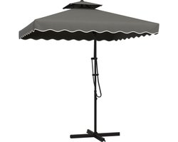 Outsunny - Parasol - 243cm x 243cm x 251cm - Donkergrijs