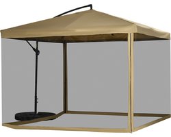 Outsunny - Parasol - met Schermgewicht - Klamboe - Beige