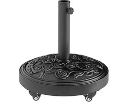 Outsunny parasolvoet met middenpaal, gemaakt van kunsthars, 49 x 49 x 42 cm, zwart.