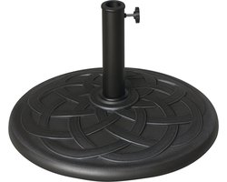 Outsunny parasolvoet met middenpaal - hout - 54,5 x 54,5 x 34 cm - zwart