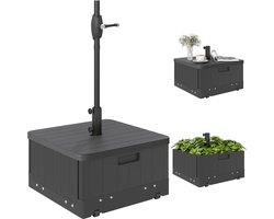 Outsunny-PE, Metall-Schwarz-53L x 53B x 47H cm-Sonnenschirmständer