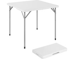 Outsunny picknicktafel - Metaal, HDPE - 86 x 86 x 74 cm - Wit