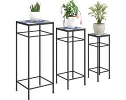 Outsunny - Plantenstandaard - Metaal - 28L x 28B x 71H cm - Blauw