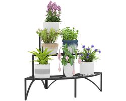 Outsunny plantenstandaard - metaal - zwart - 87L x 60B x 60H cm