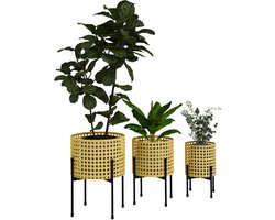 Outsunny plantenstandaard - set van 3 - staal - goud