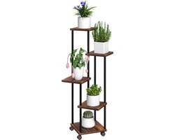 Outsunny plantenstandaard - staal - 59L x 59B x 110H cm - bruin