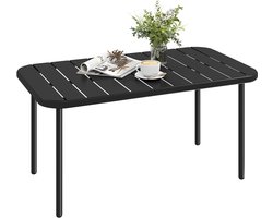 Outsunny Salontafel-Gegalvaniseerd staal-90L x 50B x 43H cm-Zwart