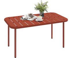 Outsunny Salontafel - Staal - 90 x 50 x 43 cm - Rood