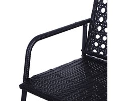 Outsunny Schaukelbank Rattan, Eisen Schwarz