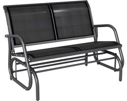Outsunny schommelbank - 2 personen - staal - 120x70x85 cm - zwart