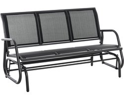 Outsunny - Schommelbank - 3-zits - Metaal - 151 x 75 x 85 cm - Zwart