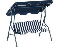 Outsunny schommelbank - Staal - 170x110x153cm - Blauw