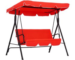 Outsunny-schommelbank-staal-172x110x152cm-rood