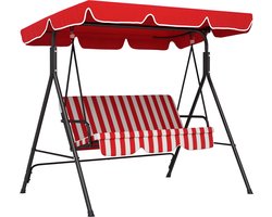 Outsunny-schommelbank - Staal - 172x110x153cm - Rood