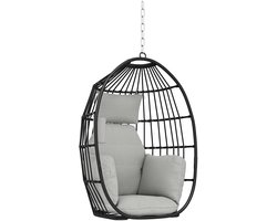 Outsunny schommelstoel - Staal - 75x62x107cm - Donkergrijs