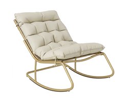 Outsunny schommelstoel - Staal, polyester - 113 x 70 x 76 cm - Khaki beige