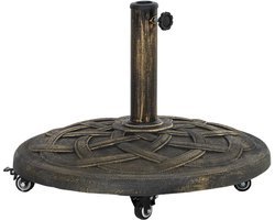 Outsunny Sonnenschirmständer aus Beton, Schirmständer mit Rolle, Rund Schirmhalter, Schirmgewicht, Ständer für Sonnenschirm 34/38/48mm Rohrdurchmesser, für Balkon, Terasse, Garten, Bronze