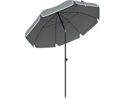 Outsunny strandparasol - Metaal, polyester - 150 x 150 x 185 cm - Donkergrijs