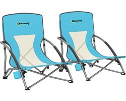 Outsunny-Strandstoel-600D Oxford-stof-58x55x62cm-Blauw