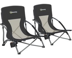 Outsunny-Strandstoel-600D Oxford-stof-58x55x62cm-Zwart