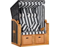 Outsunny - Strandstoel met kap - met voetensteun - PE rotan - Grijs
