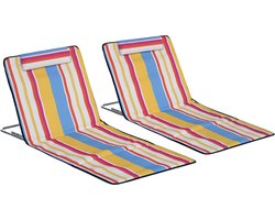 Outsunny-strandstoel - Oxford-stof - 124x53x45cm - Multicolor