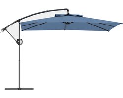 Outsunny Terrasparasol met zijpaal - Polyester - 300x325x230cm - Blauw
