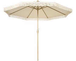 Outsunny Terrasparasol - Polyester - 265x265x244cm - Crème