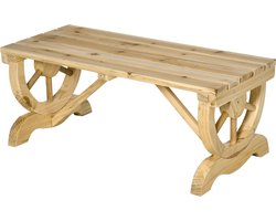 Outsunny Tuinbank bank tuinmeubelen rustieke bank massief hout bruin 84B-410