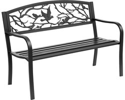 Outsunny tuinbank - Metaal - 127x60x85cm - Zwart