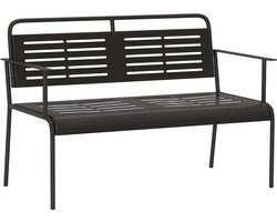 Outsunny tuinbank - staal - 121L x 64B x 84H cm - zwart