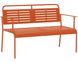 Outsunny-Tuinbank-Staal-121x64x84cm-Rood