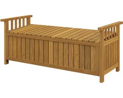 Outsunny Tuinbank - Vurenhout - 128,5x56x53,5cm - Bruin