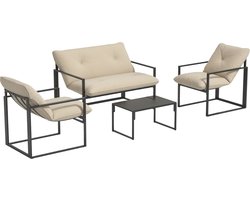 Outsunny tuinbankstel - Staal - 114x70x67cm - Lichtgrijs