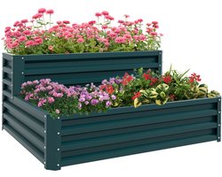 Outsunny-Tuinbed-Gegalvaniseerd staal-120x101x58cm-Groente