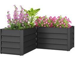 Outsunny-Tuinbed-Staal-115x115x44cm-Grijs
