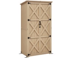 Outsunny-Tuinberging-90x54,5x168,5cm-Vurenhout-Natuurlijk hout