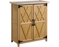 Outsunny Tuinberging - Vurenhout - 75x40x90cm - Geel