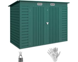 Outsunny tuinhuis - staal - 249 L x 121 B x 166/183 H cm - groen