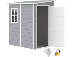 Outsunny tuinhuis van aluminium - Tuinschuur, opbergschuur, gereedschapsschuur - Grijs