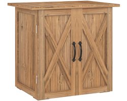 Outsunny tuinkast - 77L x 55B x 72H cm - dennenhout - bruin