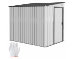 Outsunny Tuinopslagschuur Staal 154L x 206,5B x 181H cm Wit