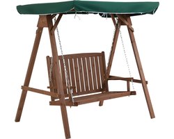 Outsunny tuinschommel voor 2 personen, Hollywoodschommel, schommelbank, metaal, brons, 160 x 120 x 165 cm