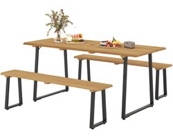 Outsunny tuinset - dennenhout - en staal - natuurlijk hout